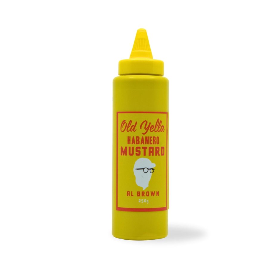 Al Brown Old Yella Habanero Mustard 250g - Turn Left at Albuquerque