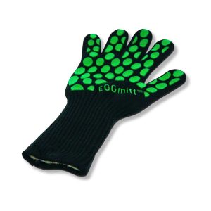 Pair of green and black gloves featuring a distinctive green dot pattern, showcasing a stylish and functional design.